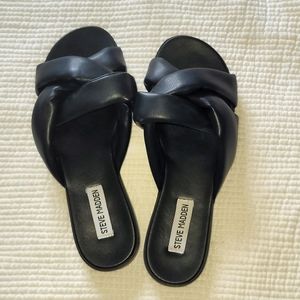 Steve Madden slides sandals puffy straps black 7.5